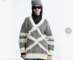 新品　ZARA X MAISON SPECIAL フリンジジャカードセーター