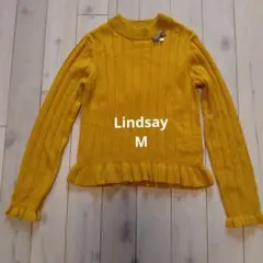 Lindsay M リブ編みマスタードセーター