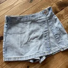 ZARAデニム ラップスカート風ショートパンツ