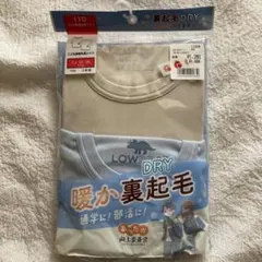 恐竜　こども長袖丸首シャツ　暖か裏起毛　インナー 110cm 2枚組