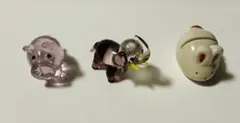 ガラス細工① 陶器 置物 3点セット 우사기 ゾウ ぶた