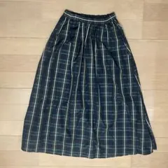 ナチュラルビューティーベーシック　チェックスカート　ウエストゴム　S