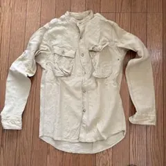brown by 2-tacs リネンノーカラーシャツ ベージュSのサムネイル