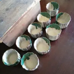 和食器　向井一峰作　織部向付　台皿　五客　共布共箱　M　R7606 和食器 向井一峰作 織部向付 台皿 五客 共布共箱 M R7606 - メルカリ