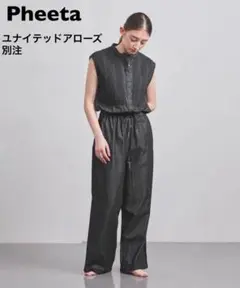 定価8.4万 Pheeta フィータ コットンシルクステッチ総柄オールインワン Pheeta(フィータ)コットンシルクステッチ総柄オールインワン