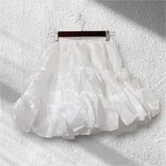 新品 パニエ ボリューム 3段フリル ホワイト 45cm チュチュ ドレス 衣装