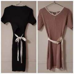 ワンピース2着 ラウンジ キャバ 背中空き バックオープン