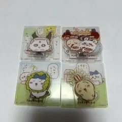 ちいかわ　アクリルシーンクリップ　うさぎ、ハチワレ、モモンガ、カニちゃん、あのこ