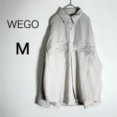 WEGO ウィゴー メンズ 長袖シャツ ビッグシルエット アイボリーポケット付Mのサムネイル