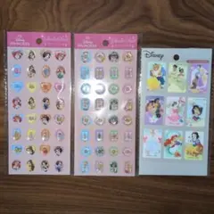 ディズニープリンセス　3Dシール 　ストーンシール　2点セット　セリア