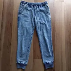 デニム風ゴムウエストジョガーパンツ