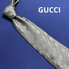 GUCCI グレー シルク ネクタイ