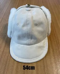 ホワイトフライトキャップ　耳当て付き