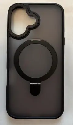 iPhone16 ケース　MagSafe対応 スタンドリング付き　ブラック