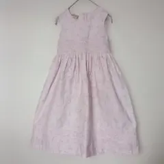 LAURA ASHLEY　花柄ノースリーブワンピース　ギャザーフレアー　ピンク