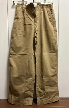 無印良品　チノタックワイドパンツ　股下長め ベージュ 汚れあり