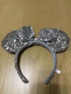 シルバー スパンコール ミニー　耳カチューシャ