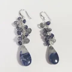 天然石　ハンドメイドピアス