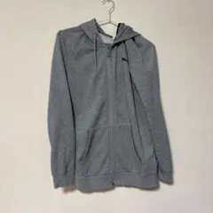 グレー フルジップ フード付きパーカー
