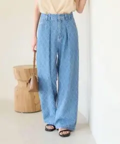 【超美品✨】ROP'E PICNICロペピクニック柄デニムタックワイドパンツM