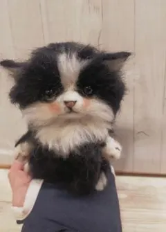 子ヒョウ アートドール ハンドメイド ぬいぐるみ 幻獣風 一点もの ネコ