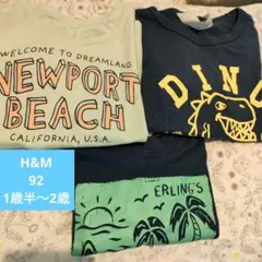 値下げH&M 恐竜 ビーチ Tシャツ 90