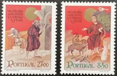 外国切手 ポルトガル/1982年 聖フランシスコ・ザビエル800周年記念 2種完