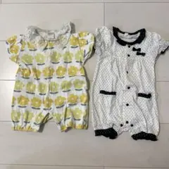 ロンパース2点セット 花柄 ドット柄 サイズ70