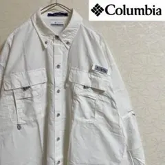 Columbia コロンビア PFG BAHAMA フィッシングシャツ ホワイト