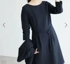 新品　タグ付き　ロペピクニック　ネイビー 　膝下　ワンピース 7分袖　紺色　38