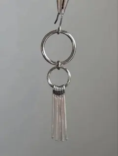 シルバー フリンジ　フープ　リング　ピアス