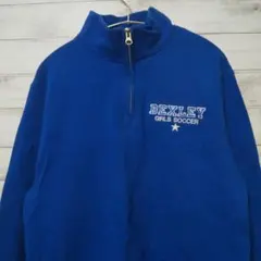 JERZEES 刺繍 サッカー ハーフジップ スウェット USA古着