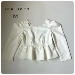 美品　herlipto Volume Sleeve Jacquard Topのサムネイル