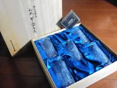 HOYAクリスタル　木箱入り和風ビールグラス！ 6個セット！