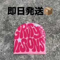 Y2K Spider Web Pink Beanie / 蜘蛛の巣ピンクビーニー