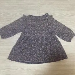 花柄ダークトーン長袖トップス