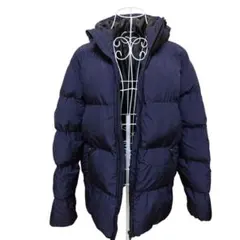 【美品　使用数回のみ】GU　濃紺　ネイビー　フード　中綿ブルゾン　メンズXL
