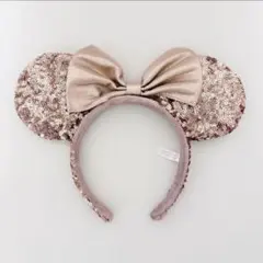 ディズニー ミニー カチューシャ ピンクゴールド スパンコール
