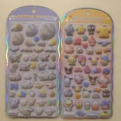 サンリオ シナモンロール キャラクターズ 2点セット/ コットンパフィーシール