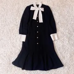 大人気　完売品 ダイアグラム ヘムフレアボウタイワンピース ティアード