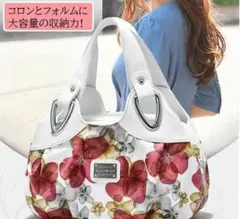 花柄トートバッグ 大容量 コンパクト