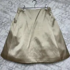 【難あり】フォクシー　膝丈ボリュームフレアスカート　ゴールド　パーティ　40