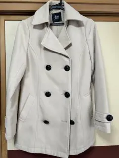 美品　クリーム色 ダブルブレスト ピーコート
