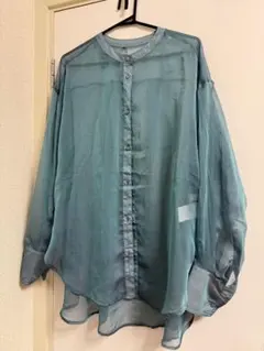 【超美品】センスオブプレイス バンドカラーシャンブレーシアーシャツ