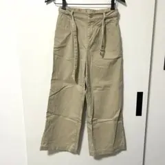 CINEMA CLUB レディース ベージュ ガウチョパンツ ベルト付き