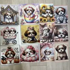 パネル生地　12枚セット　シーズー