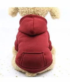 RIOSTUDIO 犬服 秋冬 無地ポケットパーカー スウェット フード付き