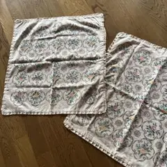 座ぶとんカバー2枚☆昭和レトロ☆55×59㎝☆長期保管品