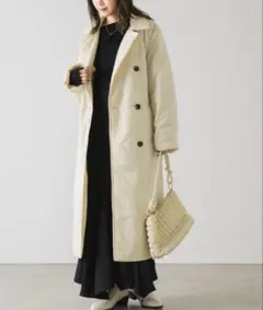 NEUNA 2way ロングキルティングコート アイボリー