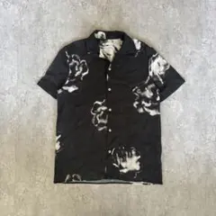 ZARA 半袖シャツ 総柄 ブラック アブストラクト柄 メンズ シャツ フェードのサムネイル